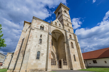 Fototapeta premium Exterior of Cathedral of St Michael in Alba Carolina Citadel, Alba Iulia city, Romania