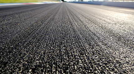 Racing track dynamic asphalt surface motion blur with tire marks