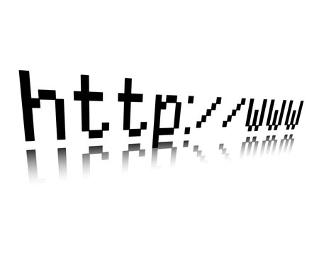 http web address text graphic in black and white