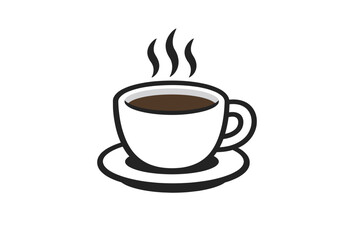 Obraz premium Steaming coffee cup on saucer with simple design and warm aroma