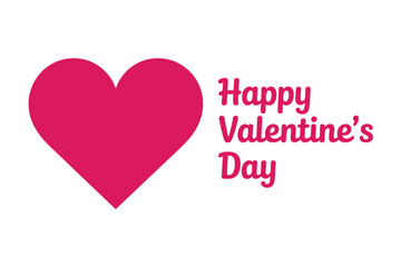 A simple pink heart next to the words 'Happy Valentine's Day'.