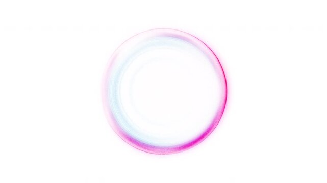 Dispersed pink energy sphere with soft particle glow and smooth light diffusion on white background in seamless loop.