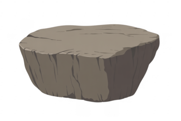 Brown tree stump isolated on a transparent background
