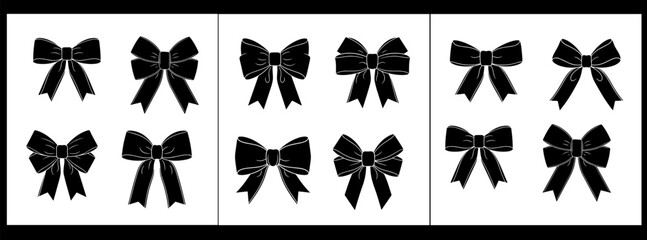 Valentine's day vector graphics of black bows for decorative use