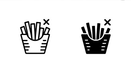 Fototapeta premium Handdrawnfastfoodcontainericonswithcrossedoutoptions