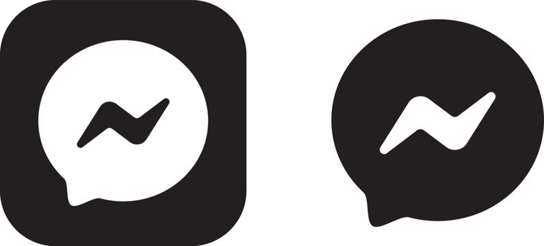 messenger icon set, messenger logo on Transparent background. vector, symbol, sign, design, illustration png, social media. EPS10	
