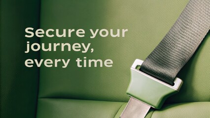 A close up view of a car seatbelt buckle securely fastened