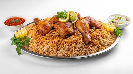 Delicious Middle Eastern Chicken Rice Platter