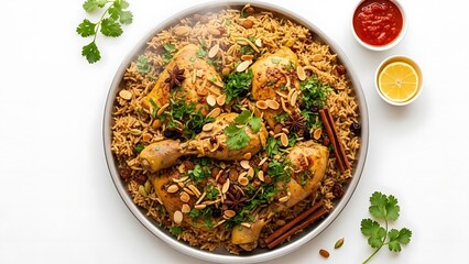 Savory Rice Dish with Chicken and Fresh Herbs
