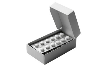 Open medicine box isolated on transparent background