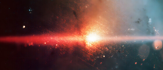 Film strip with light leaks scratches and dust on dark red retro textured background creative abstract style