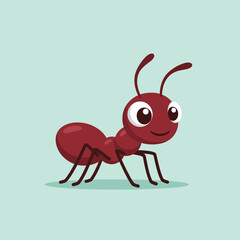 Smiling Cartoon Red Ant