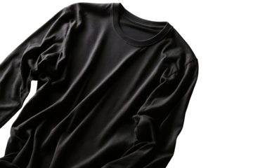 A comfortable and versatile black long-sleeve t-shirt for everyday wear