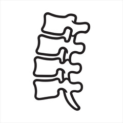 Spine vertebrae side outline icon vector