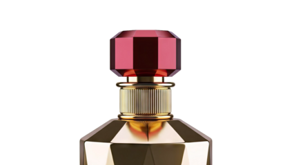 Luxury Gold and Red Gem Perfume Bottle Cap