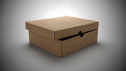 Realistic cardboard shipping box mockup suitable for ecommerce packaging, delivery branding, logistics, and product presentation.
