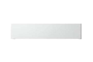 A minimalist white rectangular panel with subtle depth and shadow on a solid black background