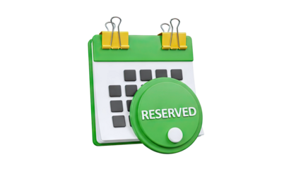 3D Calendar with 'Reserved' Label