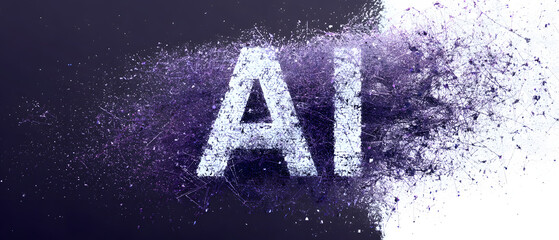 Abstract geometric shapes floating in a dark space with soft light technology concept minimalist rendering