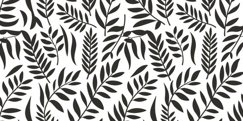 Seamless tropical leaf pattern background jungle wallpaper botanical nature repeating textile print © Moynul