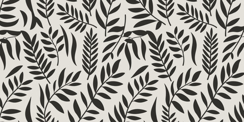 Seamless tropical leaf pattern background jungle wallpaper botanical nature repeating textile print © Moynul