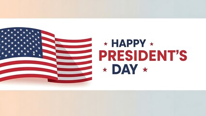 Happy presidents day greeting card with american flag