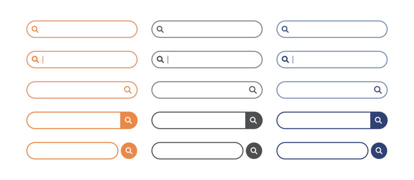 検索窓・検索バーのイラスト素材　セット　シンプル　Simple Search bar illustration set