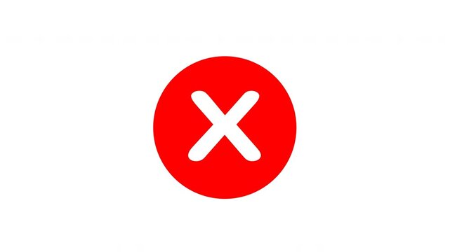 Cross mark in red circle with white x represents rejection. Suitable for illustrating denied, canceled, or failed concepts professionally.