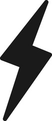 Black lightning bolt icon. Vector. Flat style.