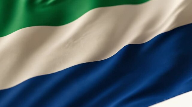 Waving Sierra Leone Flag - Close-up Fabric Texture