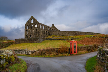 The ruined ynssypandy slate mill in snowdonia national park  wales