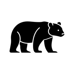 Obraz premium bear icon black silhouette vector illustration on transparent background