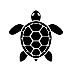 Obraz premium sea turtle icon black silhouette vector illustration on transparent background