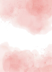 Obraz premium Pastel Pink Watercolor Abstract Background with Glitter Gold Paint Brush Strokes for Wedding and Valentine Invitations 
