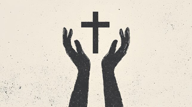 Christian faith hands cross high resolution picture