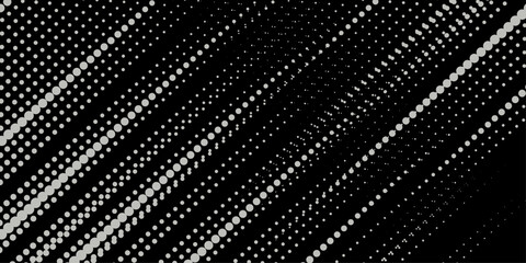 Basic halftone dots effect in black and white color. Halftone effect. Dot halftone. Hacked code. Scale size different hole space, modern background for posters, websites, web pages, business cards .