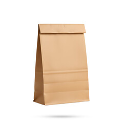 A sturdy brown paper lunch bag with a folded top perfect for packaging food takeaways or eco-friendly shopping needs