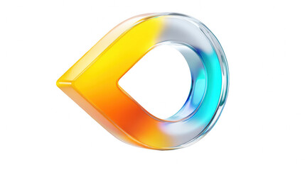 A captivating abstract render of a glossy fluid element showcasing a vibrant color transition