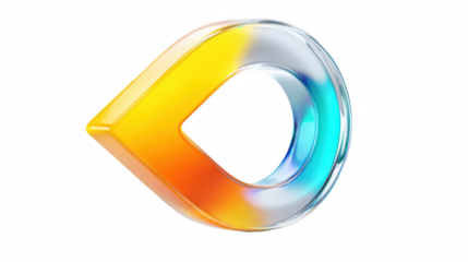 A captivating abstract render of a glossy fluid element showcasing a vibrant color transition