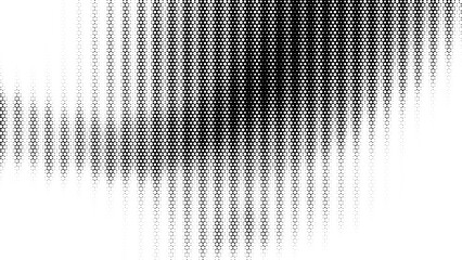 dense halftone dot gradient background creating dramatic monochrome visual intensity