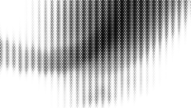 dense halftone dot gradient background creating dramatic monochrome visual intensity