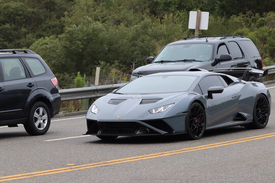 Lamborghini huracan STO luxury supercar on the road 