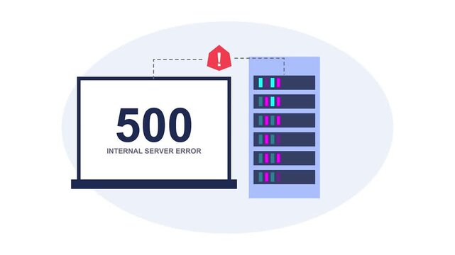 Server Error 500: A digital illustration depicting a server error, conveying the frustration and challenges of system failures, with a focus on a 500 Internal Server Error message. 