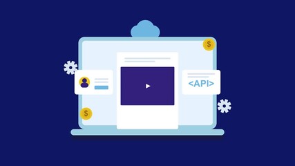 Digital Platform Overview: A detailed illustration captures the essence of a modern digital platform, integrating cloud services, user interfaces, and API elements for seamless operations.