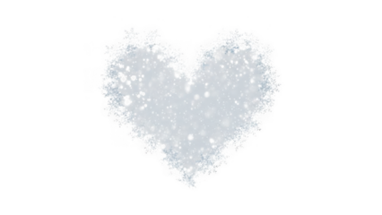 Sparkling heart shape isolated on transparent background