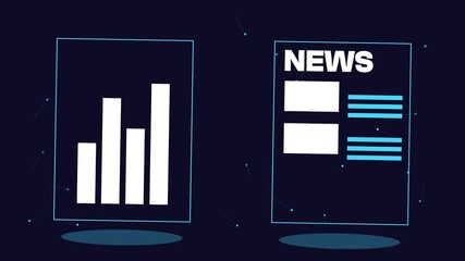 Data insights and News: A clean, graphic image presents a bar chart alongside a newspaper layout, representing the synergy of data insights and news dissemination within a digital.