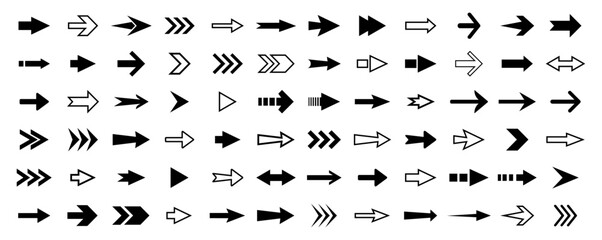 Fototapeta premium Arrows. Arrow vector icon. Set arrow icons. Collection arrows sign. Black arrow icon set. Vector illustration