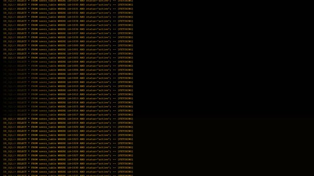 Database SQL Query Amber Retro Monitor Screen 4K Loop