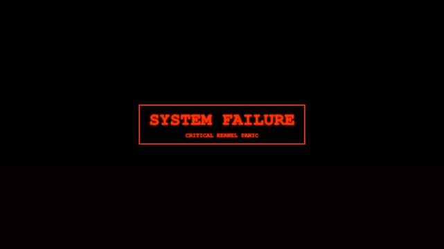 System Failure Critical Error Red Alert Terminal 4K Loop
