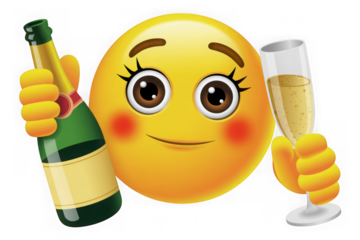 Emoji celebrating isolated on transparent background